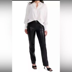 Joie Pant Black Faux Leather Limited Edition Pants Size 12 NWT
